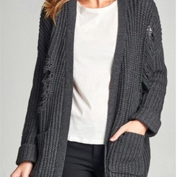 Kalli Collection Sweaters - ▪️Closeout! 2 S/M left! Quality Soft Gray Cardigan